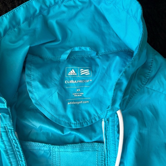 Adidas Windbreaker Zip Up Blue White Detail - Picture 5 of 8